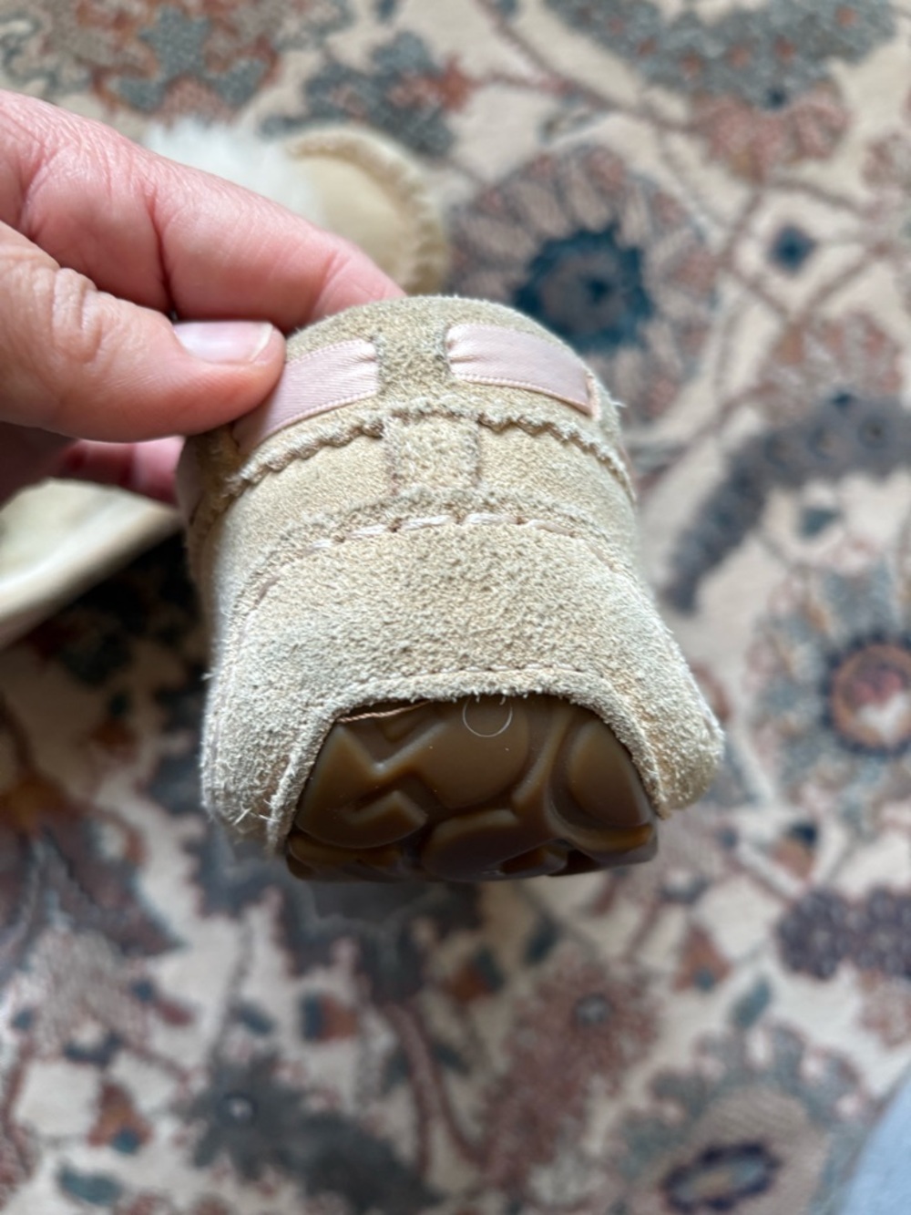 UGG Women's Pom-Pom Moccasin Slippers - Light Beige - Picture 3 of 5